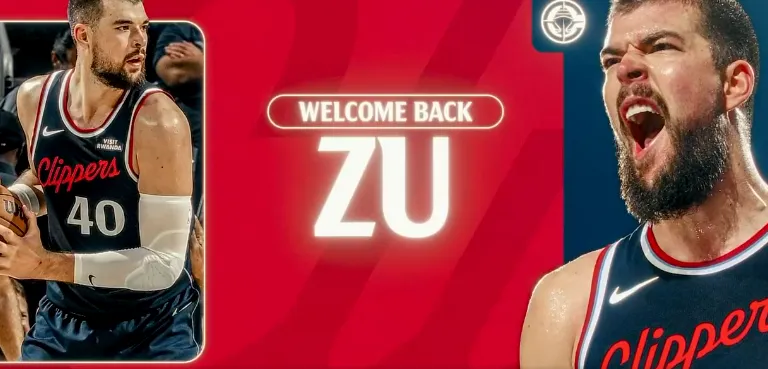 leyu.com-欢迎回家！快船主场放致敬祖巴茨视频，后者向观众挥手致意